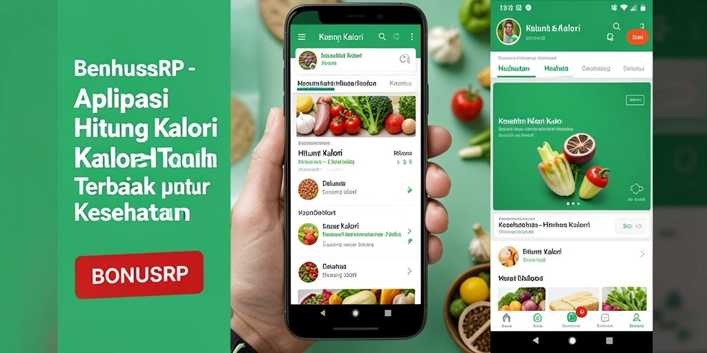 Tampilan antarmuka aplikasi BONUSRP dengan fitur Hitung Kalori.