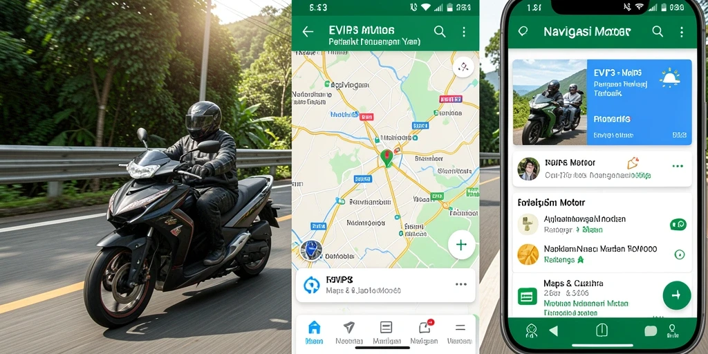 Tampilan antarmuka EVIP3 yang intuitif untuk navigasi motor.