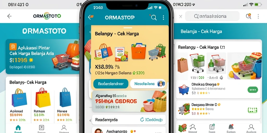 Tampilan antarmuka menarik dari aplikasi Cek Harga ORMASTOTO.