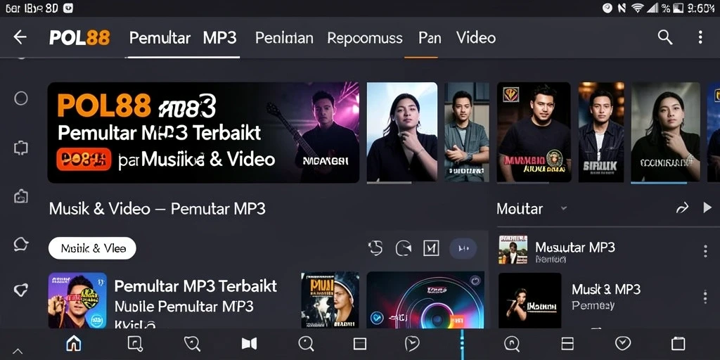 Tampilan antarmuka POL88 yang menarik dan fungsional untuk Pemutar MP3.