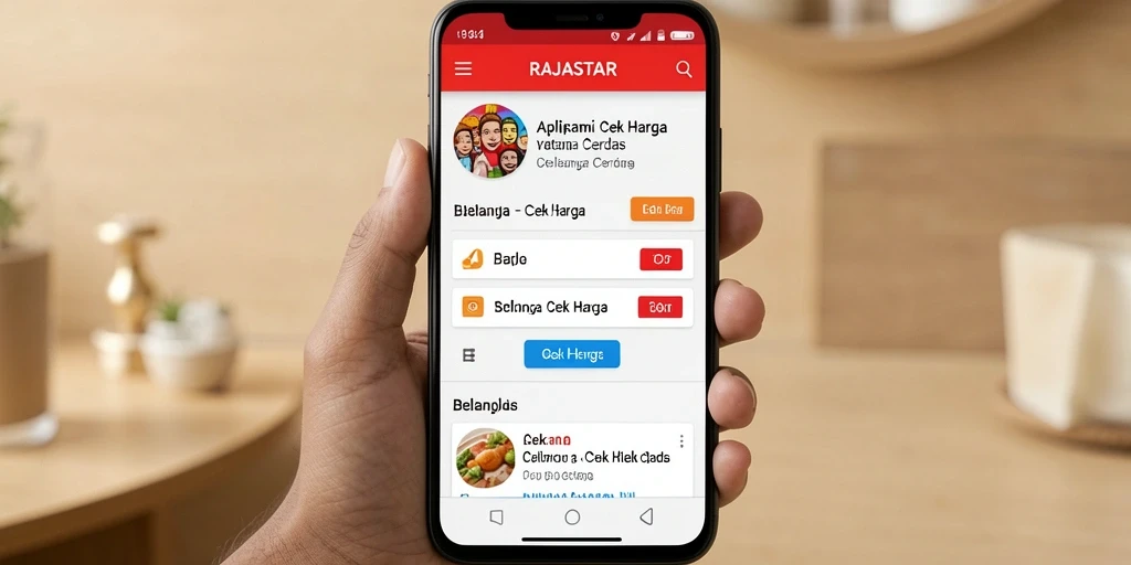 Antarmuka RAJASTAR yang sederhana untuk cek harga.
