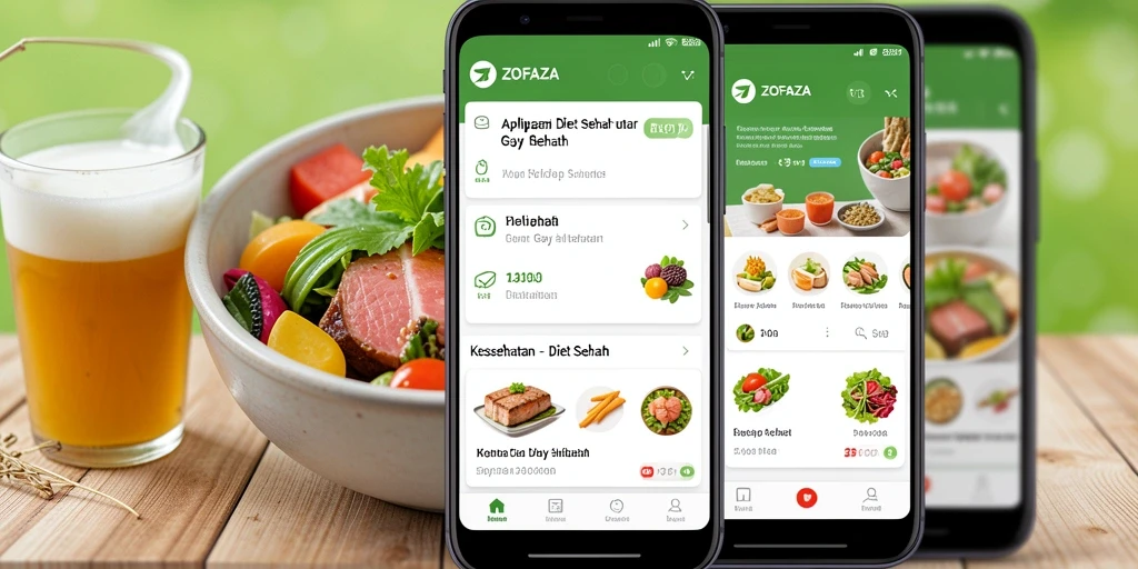 Tampilan antarmuka ZOFAZA yang ramah pengguna untuk Diet Sehat.